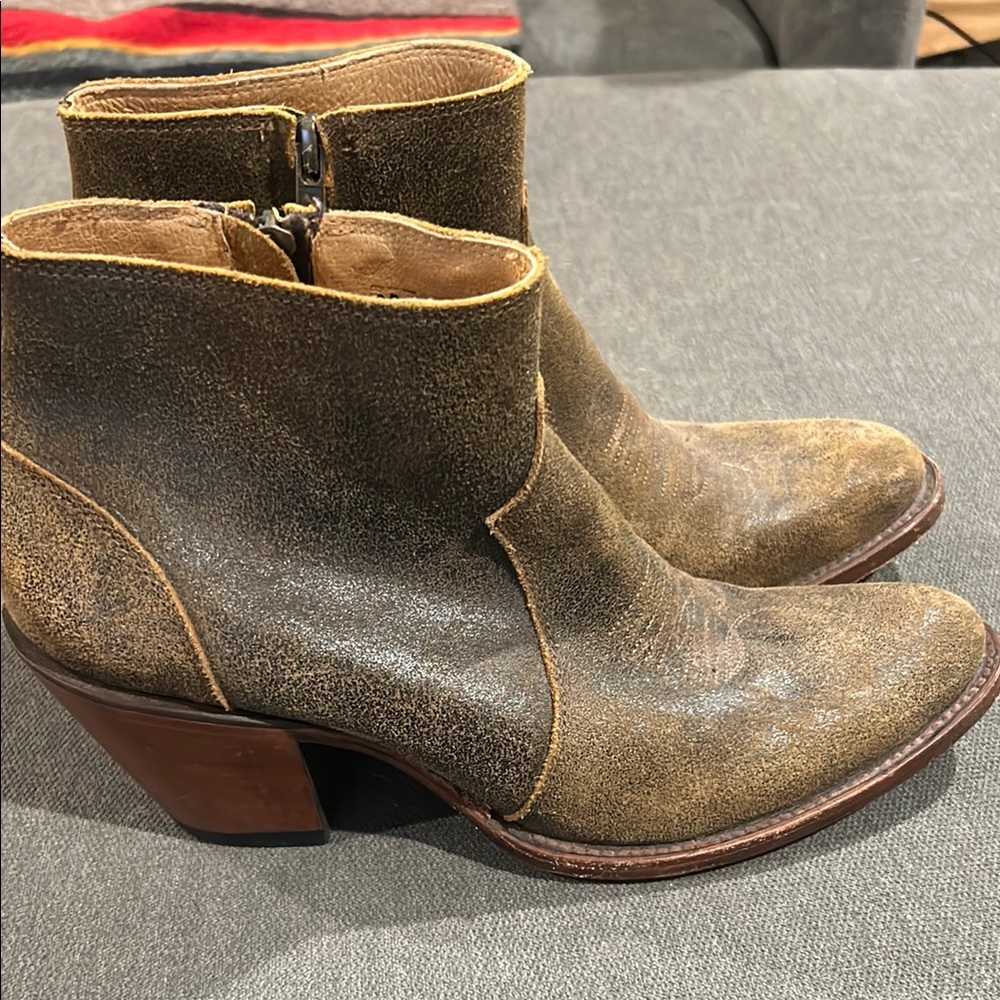 Shyanne Brown Leather Cowboy Ankle Boots